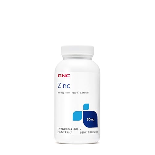 GNC Zinc 50mg Supplement, Supports Immune Function, 250 Servings