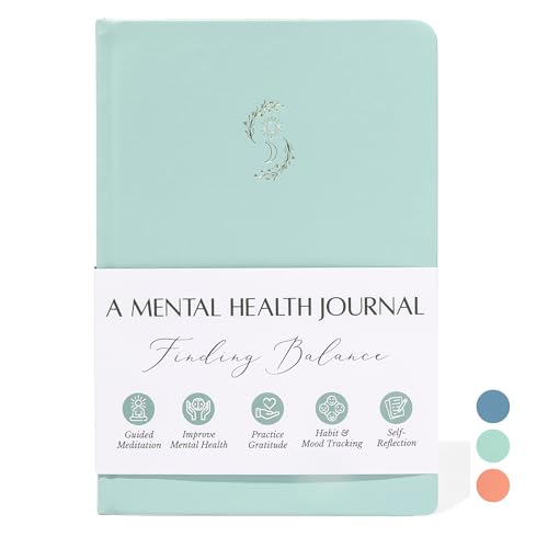 LIFTINSPIRE CO. FINDING BALANCE Mental Health Journal – 6-Month Daily Journal with Prompts for Mindfulness, Self-Care & Healing – Anxiety & Depression Management – Green Hardcover