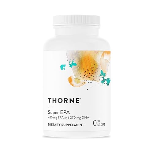 THORNE - Super EPA - Omega-3 Fish Oil Supplement with EPA & DHA from Sustainably Sourced Fish - Supports Brain, Skin, Joint & Heart Health* - Third-Party Certified - Gluten & Dairy-Free - 90 Softgels