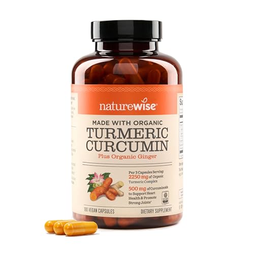 NatureWise Curcumin Turmeric 2250mg - Advanced Absorption from 95% Curcuminoids & BioPerine Black Pepper Extract - Daily Joint and Immune Health Support - Vegan, 180 Count[60-Day Supply]