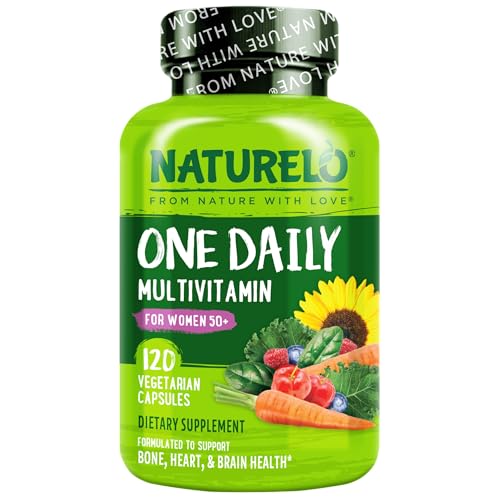 NATURELO One Daily Multivitamin for Women 50+ (Iron Free) - Menopause Support for Women Over 50 - Whole Food Supplement - Non-GMO - No Soy - 120 Capsules - 4 Month Supply