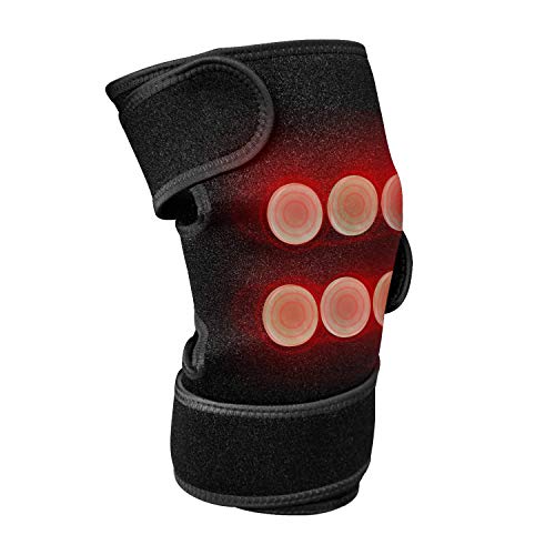 UTK Far Infrared Heating Pads for Knee Pain Relief, Hot to 158℉, Adjustable Heated Knee Brace Wrap with 6 Jades, 3 Timers Auto Shut Off, Heating Pad for Knee Pain & Stress Relief, Gift for Women