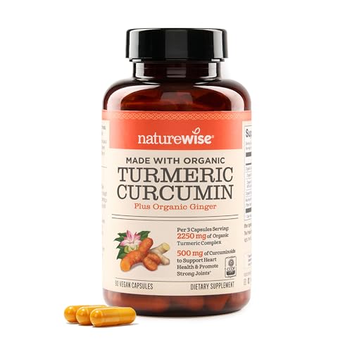 NatureWise Curcumin Turmeric 2250mg - Advanced Absorption from 95% Curcuminoids & BioPerine Black Pepper Extract - Daily Joint and Immune Health Support - Vegan, 90 Count[30-Day Supply]