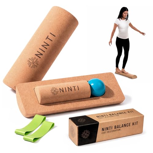 Ninti Balance Board - Premium Cork Balancing Board & Foot Strengthener for Enhanced Foot Function | Unique Design for Balance Stability & Foot Strength | Improve Mobility & Prevent Falls | Balance Trainer | USA Owned
