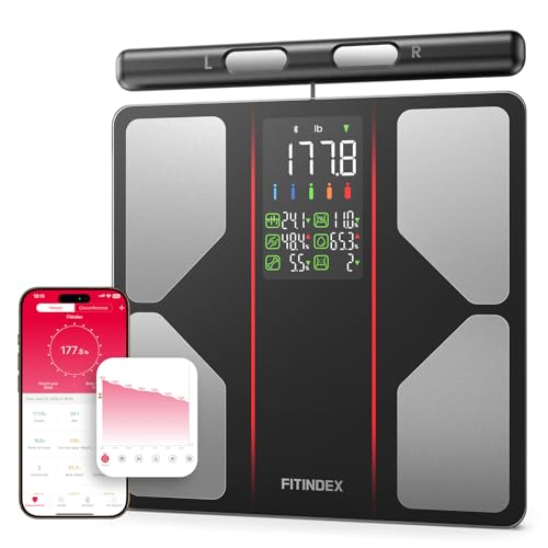 FITINDEX Smart Scale for Body Weight, [2026 Upgraded], Body Composition Analyzer with 8-Electrode Large Platform for Weight, BMI, Fat, Muscle Mass, Segmental Muscle Analysis, High Precision, 400 lbs