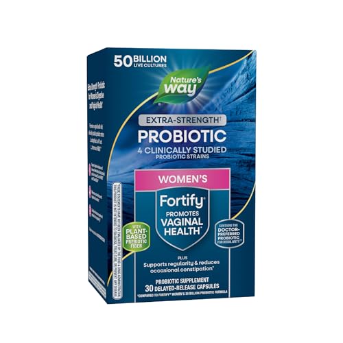 Nature's Way Fortify Extra Strength Women’s Probiotic 50 Billion CFU, Potent Multi-Strain Probiotic for Digestive, Vaginal and Immune Support*, Once-Daily Capsule, 30 Capsules