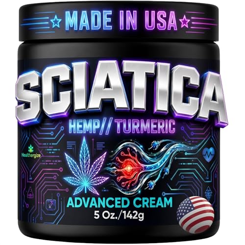 Sciatica Nerve Cream Infused with Soothing Hemp Oil, Turmeric & Lavender-Sciatic Nerve Comfort for Lower Back & Legs-Fast Absorbing Hydration, Extra Strength Non-Greasy Formula - Made in USA 5Oz.
