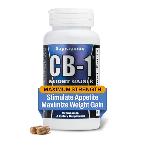 Supragenix CB-1 Weight Gainer Pills (90 Count) | Weight Gain Support for Women & Men | Clinically Tested Appetite Booster | Powerful Mass Gainer
