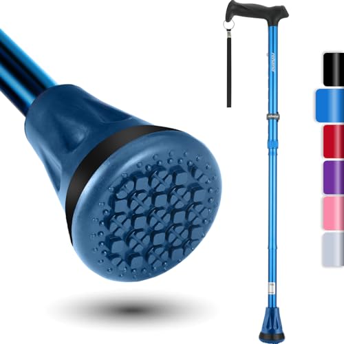 REHAND Walking Cane - Foldable, Adjustable, Collapsible Walking Canes for Men & Women, Heavy Duty All Terrain Tip, with Travel Bag | Walking Sticks for Seniors & Adults