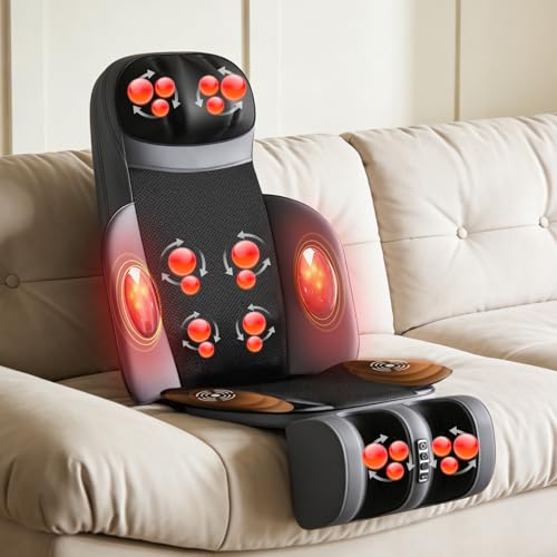 Kalamera Shiatsu Neck Back Massager for Chair with Foot Massager