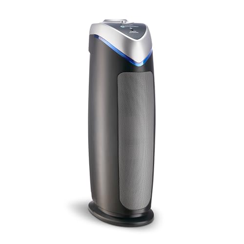 GermGuardian HEPA Air Purifier - Large Room Air Purifier for Bedroom, Office, Dorm, and Home - Filters Pet Dander, Dust, Pollen, Smoke, Scents - AC4825E - 22" Tower - Gray