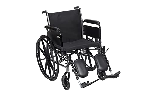 Drive Medical Cruiser III Lightweight Folding Wheelchair, Full Arms, 1.6 Ft