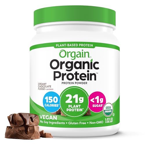 Orgain Organic Vegan 21g Protein Powder, Creamy Chocolate Fudge, 2.03 lb