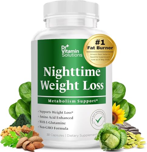 Nighttime Fat Burner Supplements - Appetite Suppressants for Weight Loss - Women & Men, Sleep & Relaxation - Metabolism Booster Weight Loss Pills 30