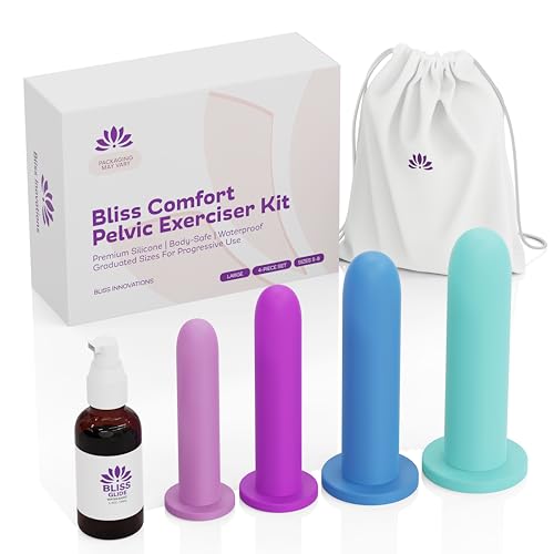 Bliss Innovations Comfort Silicone Pelvic Floor Trainer Kit – Sizes 5-8 – Soft & Flexible Design for Gentle Progression – Includes Bonus 1.3 Oz Bliss Glide ($10 Value)
