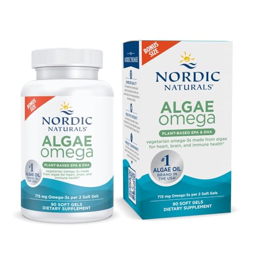 Nordic Naturals Algae Omega, 715mg Vegan EPA+DHA, Plant-Based - 90 Count