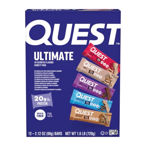 Quest Nutrition Ultimate Variety Pack Protein Bars, High Protein, 12 Count