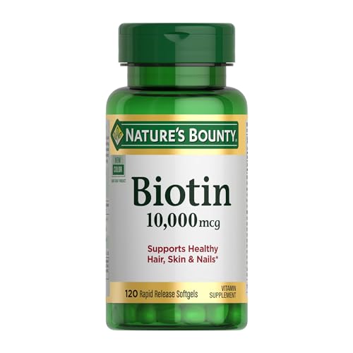 Nature's Bounty Biotin Hair Skin and Nails Vitamins, 120 Softgels