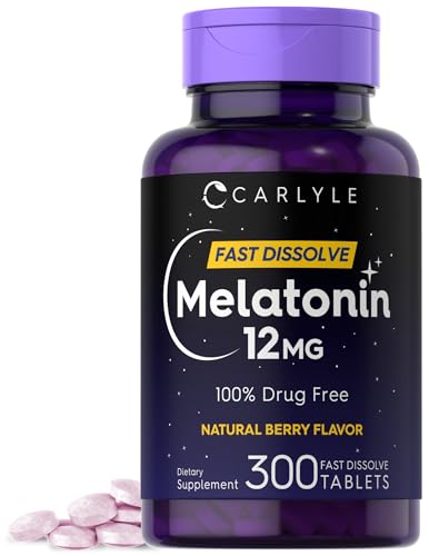Carlyle Melatonin 12 mg Fast Dissolve 300 Tablets | Drug Free