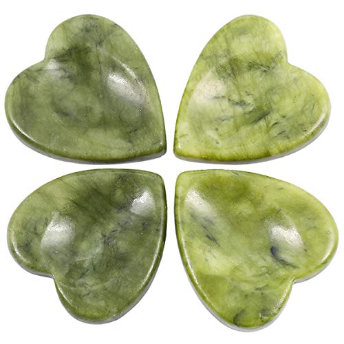 mookaitedecor 4 Pcs Green Jade Thumb Worry Stone for Anxiety Stress Relief