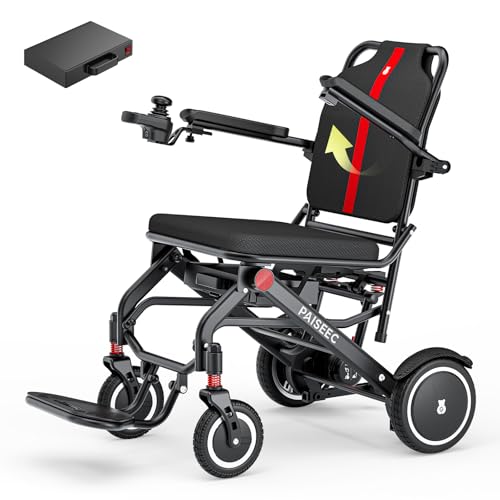 Paiseec Lightweight Folding Electric Wheelchair for Adults,Only 32 lbs