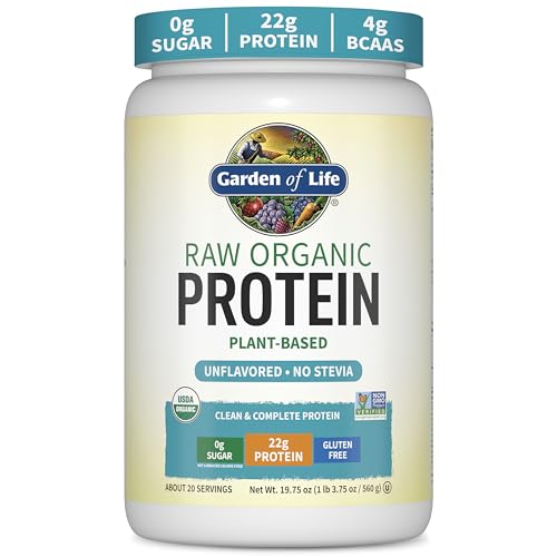 Garden of Life Organic Vegan Protein Powder, Plant Based & BCAAs, Organic Protein Powder with Probiotics & Enzymes, Non-GMO, Gluten-Free Lactose Free 1.2 LB