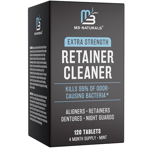 Retainer Cleaner Tablets, Denture Cleaner, Mint, 4 Month Supply by M3
