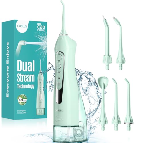 COSLUS ADA Accepted C20 Water Dental Flosser Teeth Pick, 300ML Larger Tank