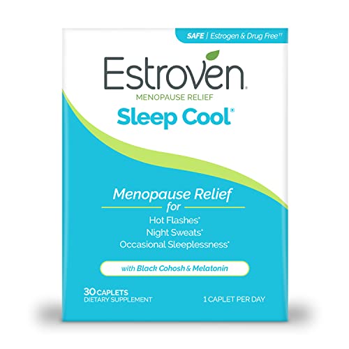 Estroven Sleep Cool for Hot Flash & Night Sweats Menopause Relief, 30 Count