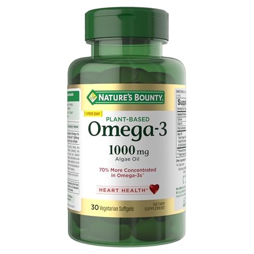 Nature's Bounty Omega 3, Plant-Based Omega 3 Fatty Acid Supplement, 30 Ct