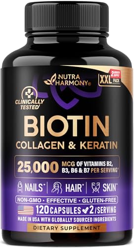Biotin, Collagen, Hyaluronic Acid & Keratin - Hair Growth Support, 120 Caps