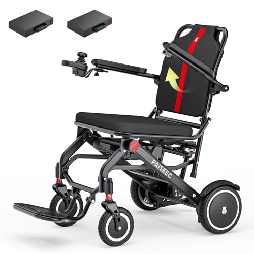 Paiseec Lightweight Folding Electric Wheelchair for Adults,Only 32 lbs