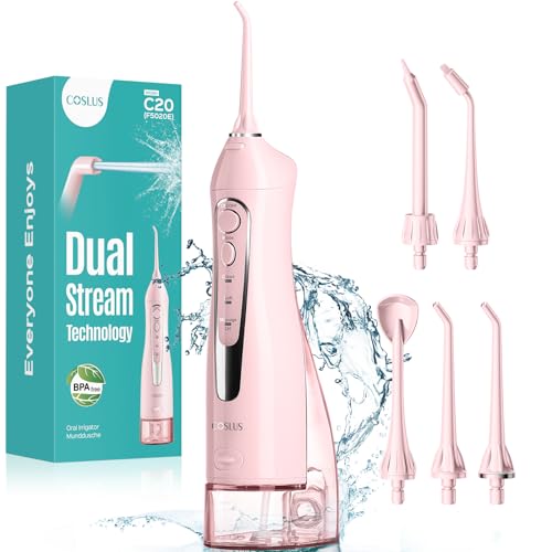 COSLUS ADA Accepted C20 Water Dental Flosser Teeth Pick, 300ML Larger Tank