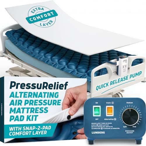 Lunderg PressuRelief Alternating Air Pressure Mattress Pad with Static Mode