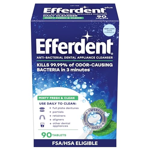Efferdent Denture Cleaner Tablets, Minty Fresh & Clean, 90 Count