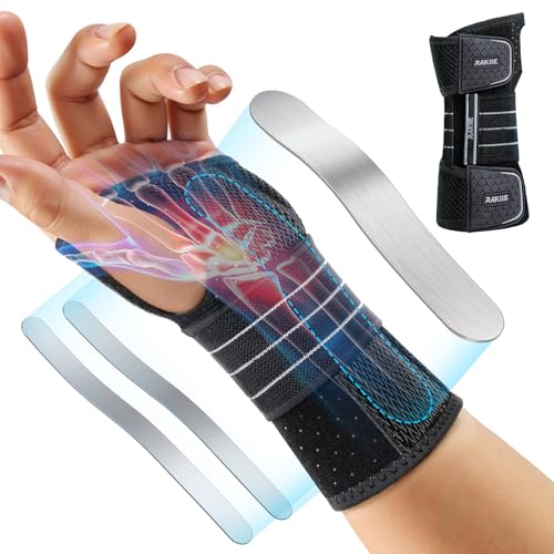 Rakiie Carpal Tunnel Wrist Brace Ergonomic Night Splint, Gray