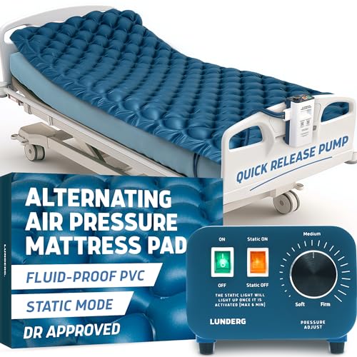 Lunderg Alternating Air Pressure Mattress Pad with Static Mode & Quiet Pump