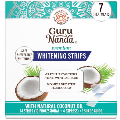 GuruNanda Teeth Whitening Strips - 4X Whiter Teeth, 7-Day Whitening Kit