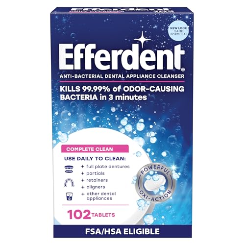 Efferdent Denture Cleaner Tablets, Complete Clean, 102 Count