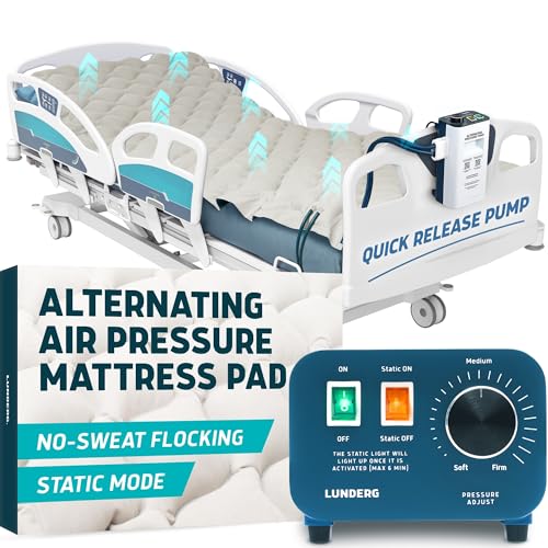 Lunderg Alternating Air Pressure Mattress Pad with Static Mode & Flocking