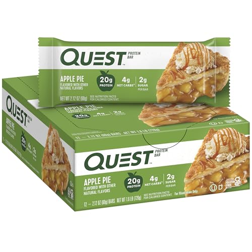 Quest Nutrition Apple Pie Protein Bar, 20g Protein, 13g Fiber, 12 Count